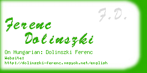 ferenc dolinszki business card